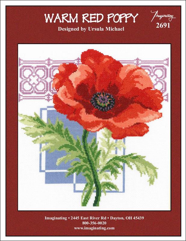 Imaginating Warm Red Poppy 2691 cross stitch flower pattern