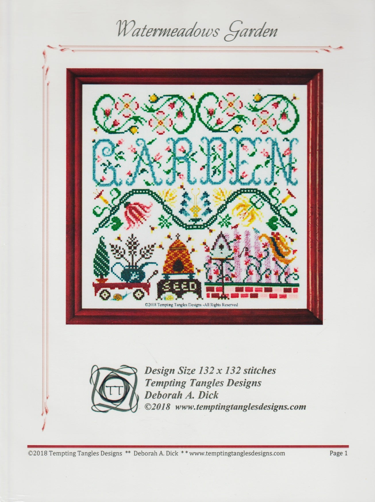 Tempting Tangles Watermeadows Garden cross stitch pattern