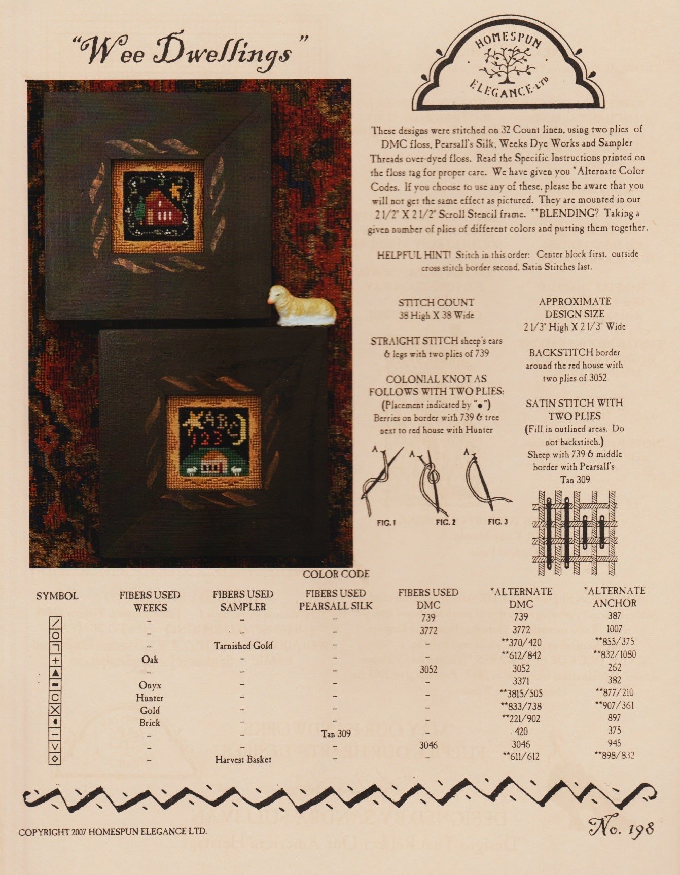 Homespun Elegance Wee Dwellings 198 cross stitch pattern