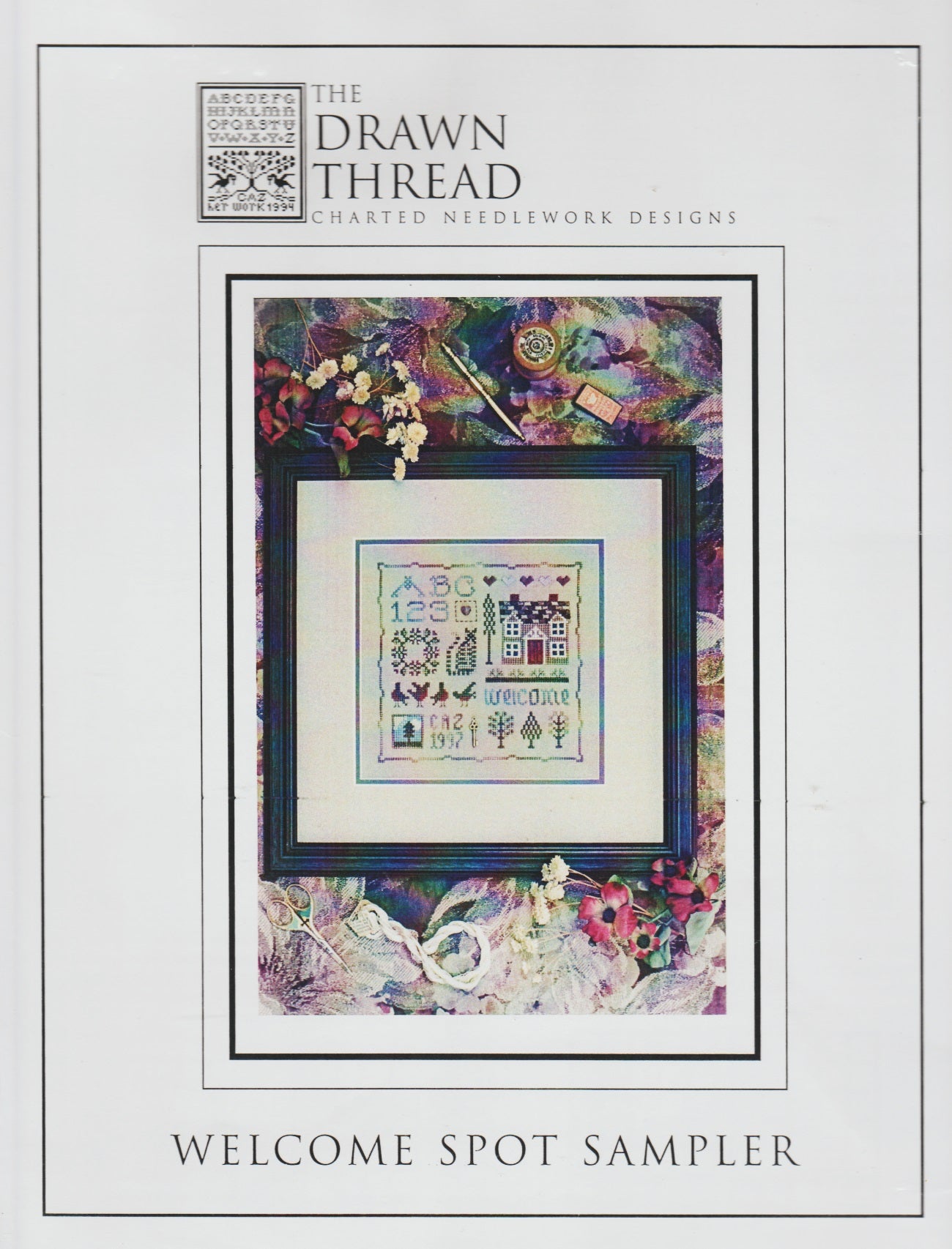 Drawn Thread Welcome Spot Sampler cross stitch pattern