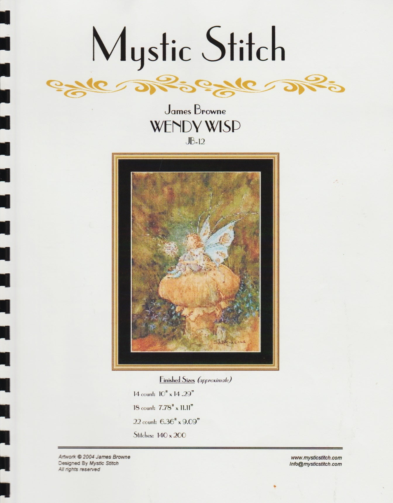 Mystic Stitch Wendy Wisp JB-12 cross stitch pattern