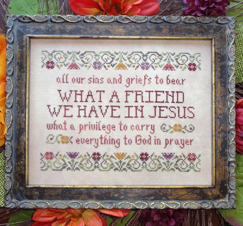 My Big Toe What A Friend We Have In Jesus MBT-212 religious cross stitch pattern