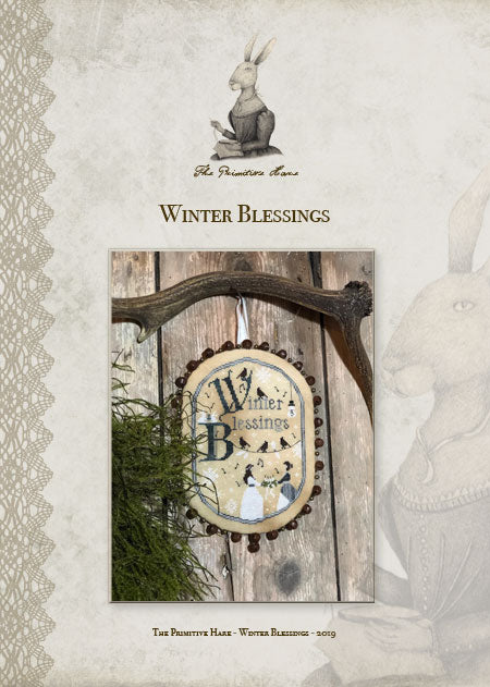 The Primitive Hare Winter Blessings cross stitch pattern