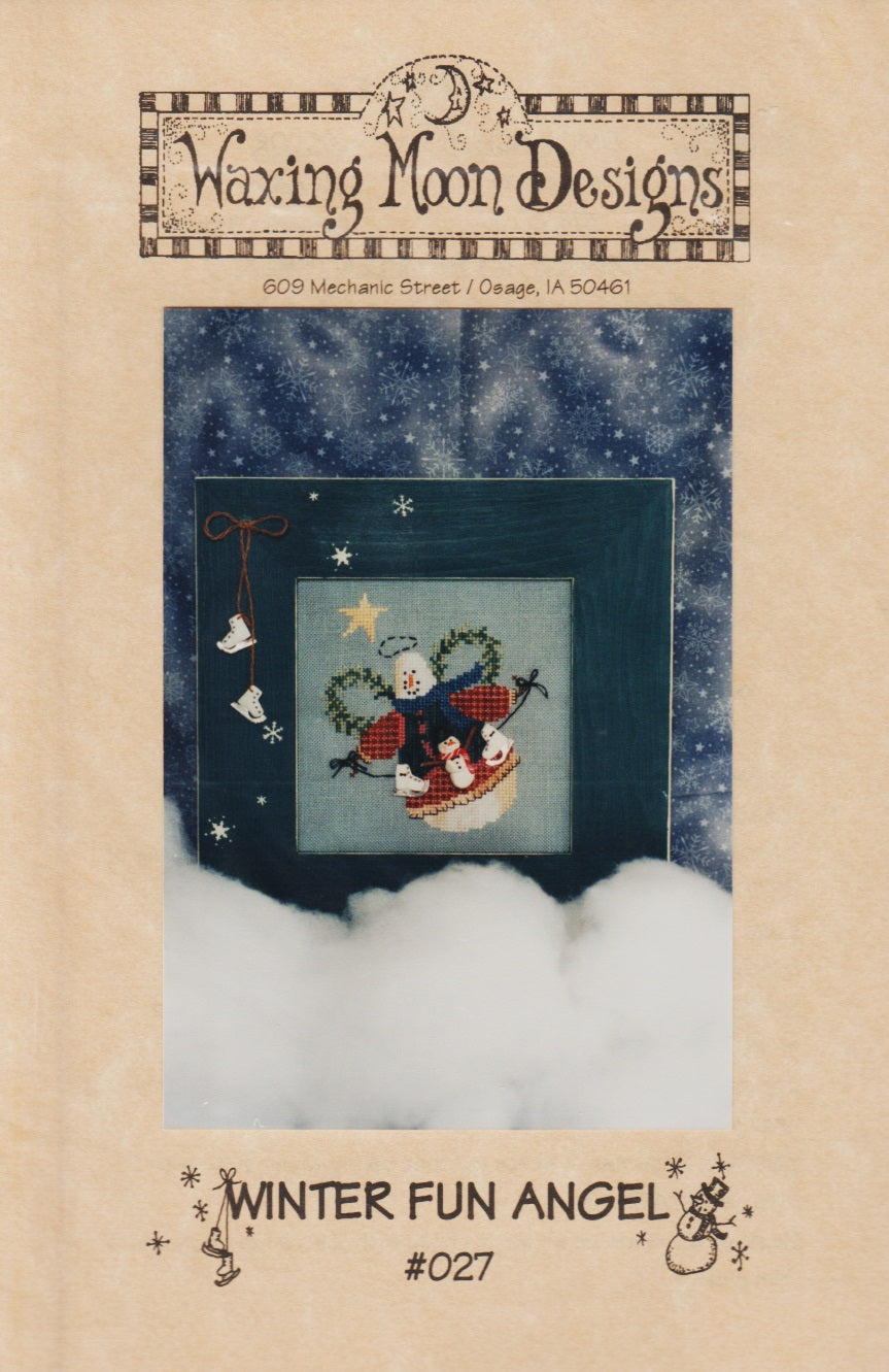 Waxing Moon Winter Fun Angel 027 cross stitch pattern
