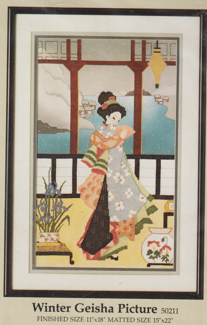 Candamar Something Special Winter Geisha Picture 50211 asian cross stitch kit