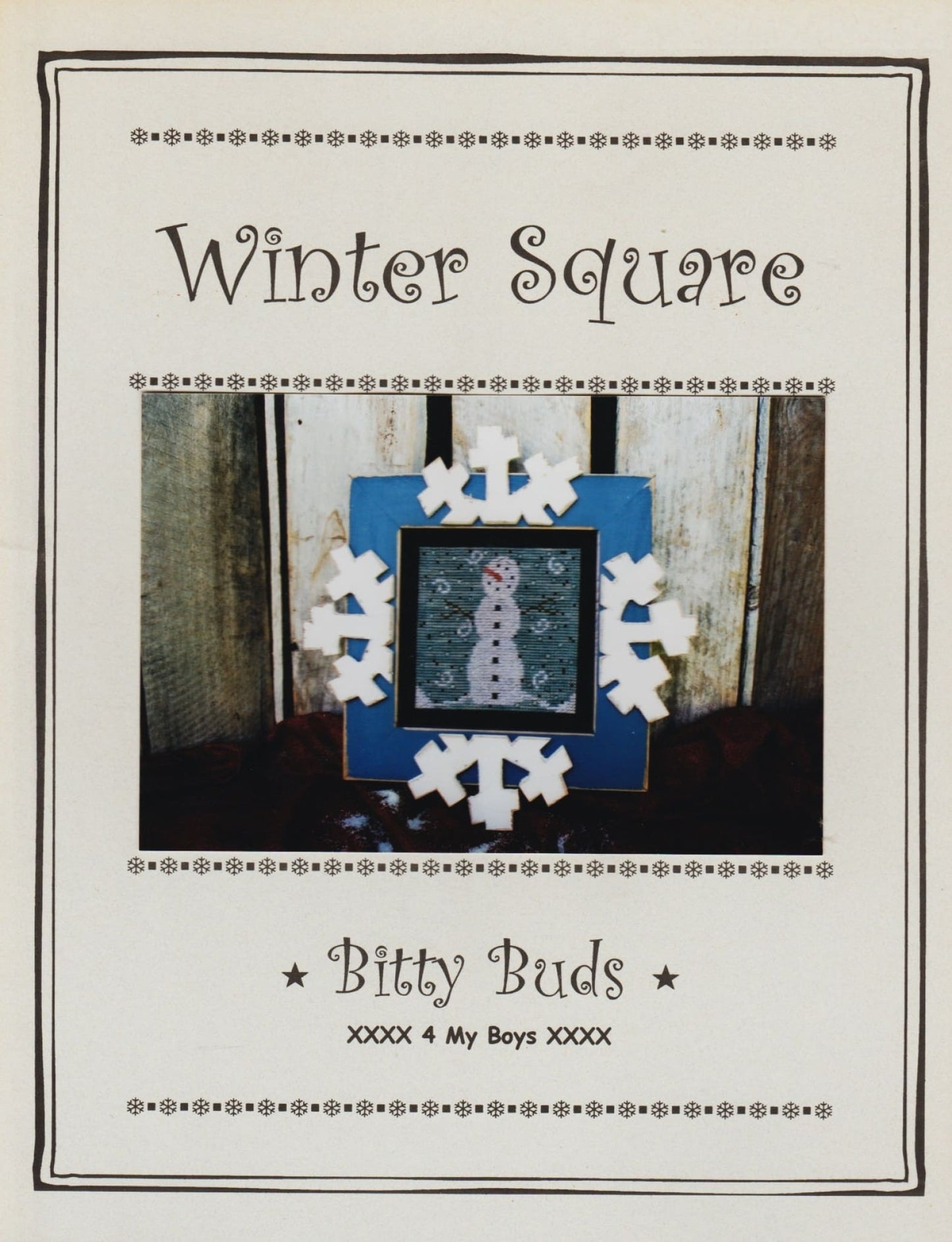 4 My Boys Winter Square cross stitch pattern
