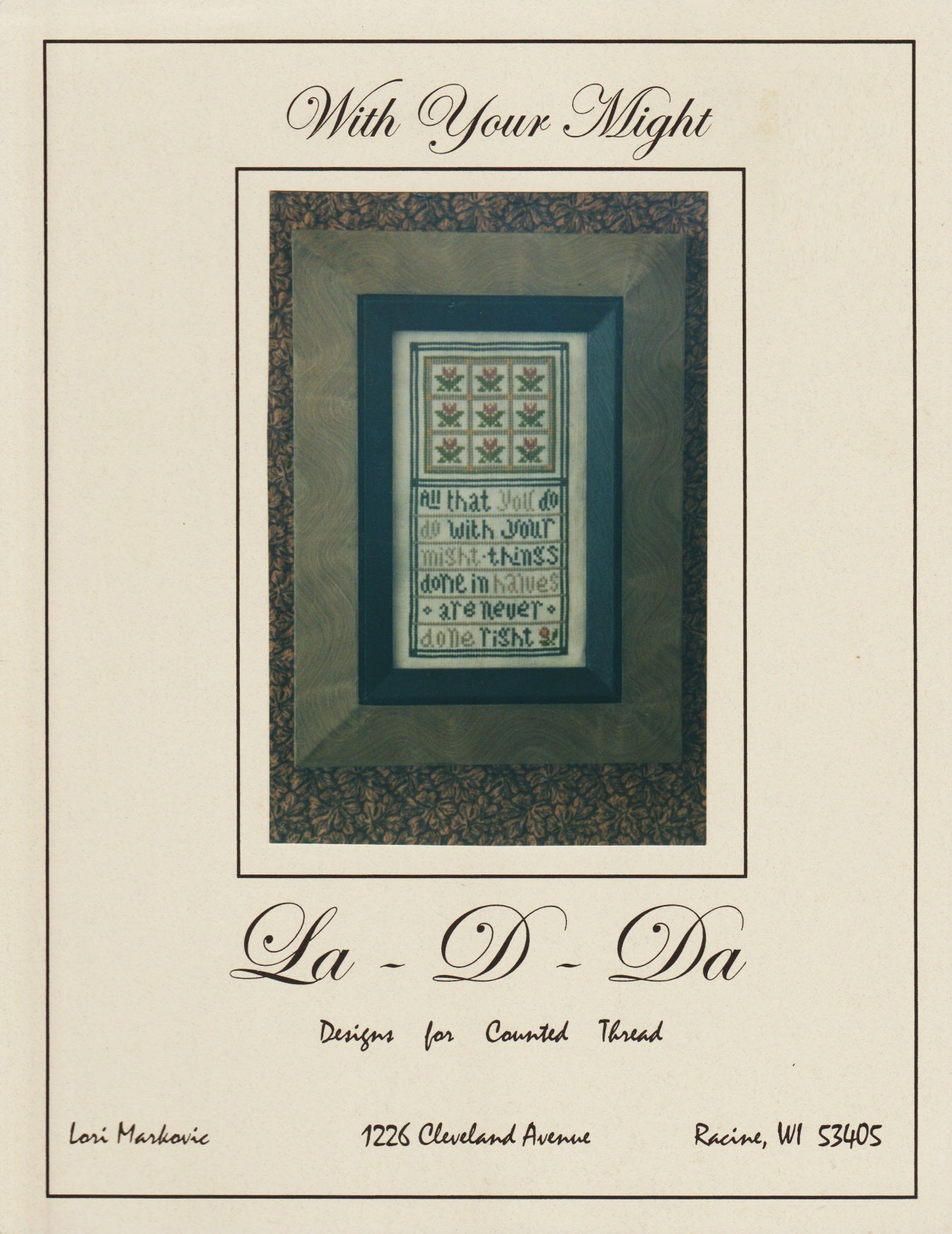 La-D-Da With Your Might cross stitch pattern