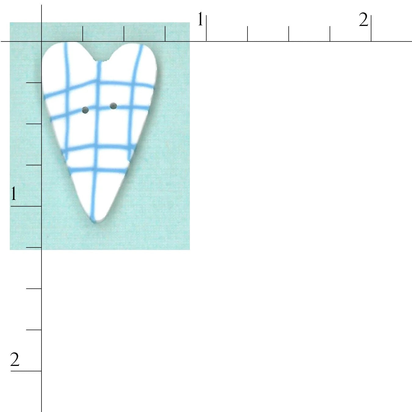 Blue & White Plaid Heart BW1002 Buttons