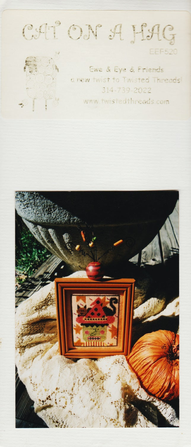 Ewe & Eye Cat On A Hag EEF520 cross stitch pattern