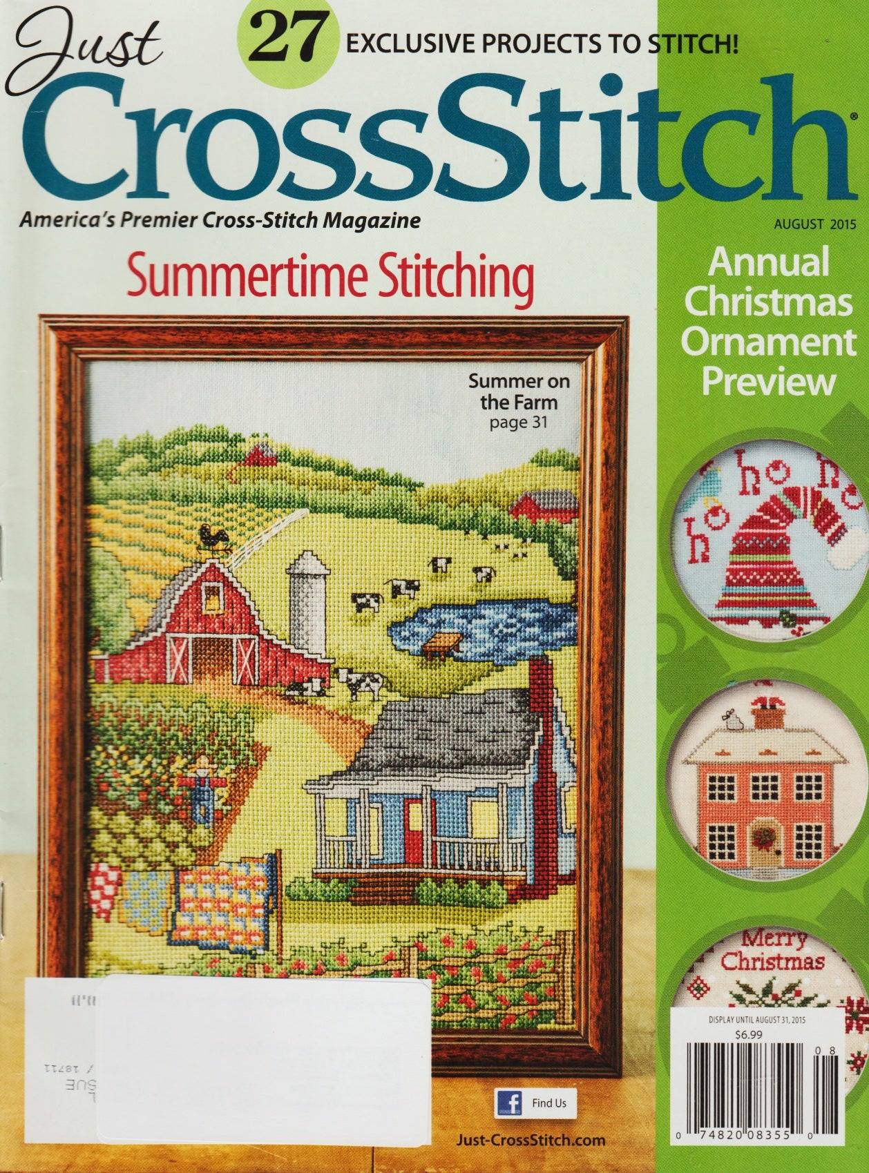 Just CrossStitch August 2015 cross stitch magazine