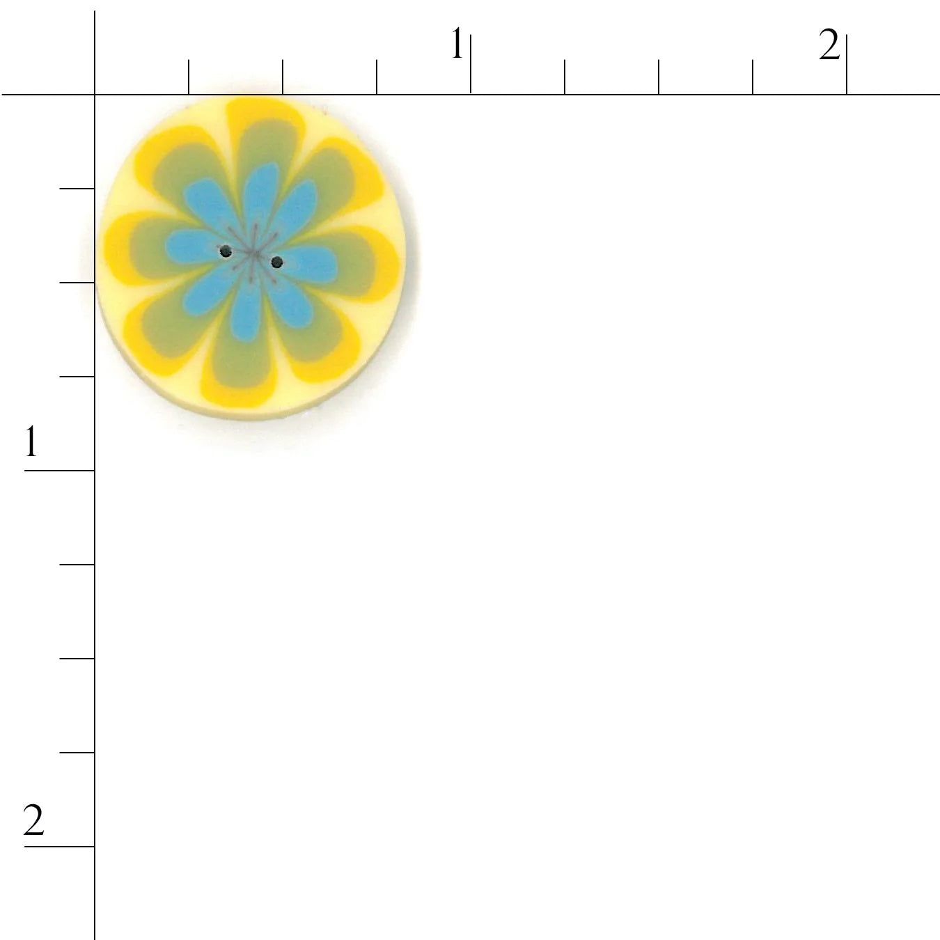 Blue Poppy on Yellow LC1031 Buttons