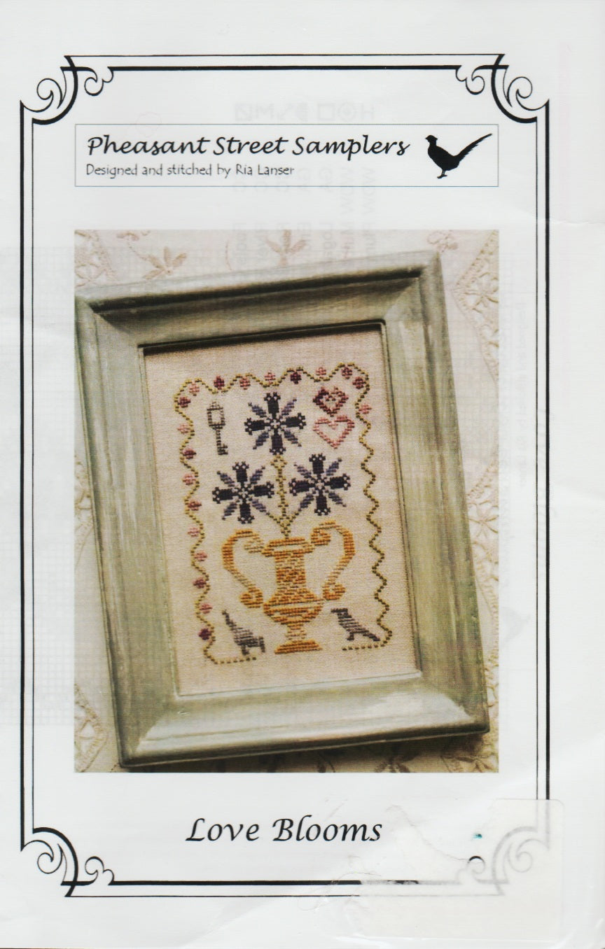 Pheasant Street Sampler Love Blooms cross stitch pattern