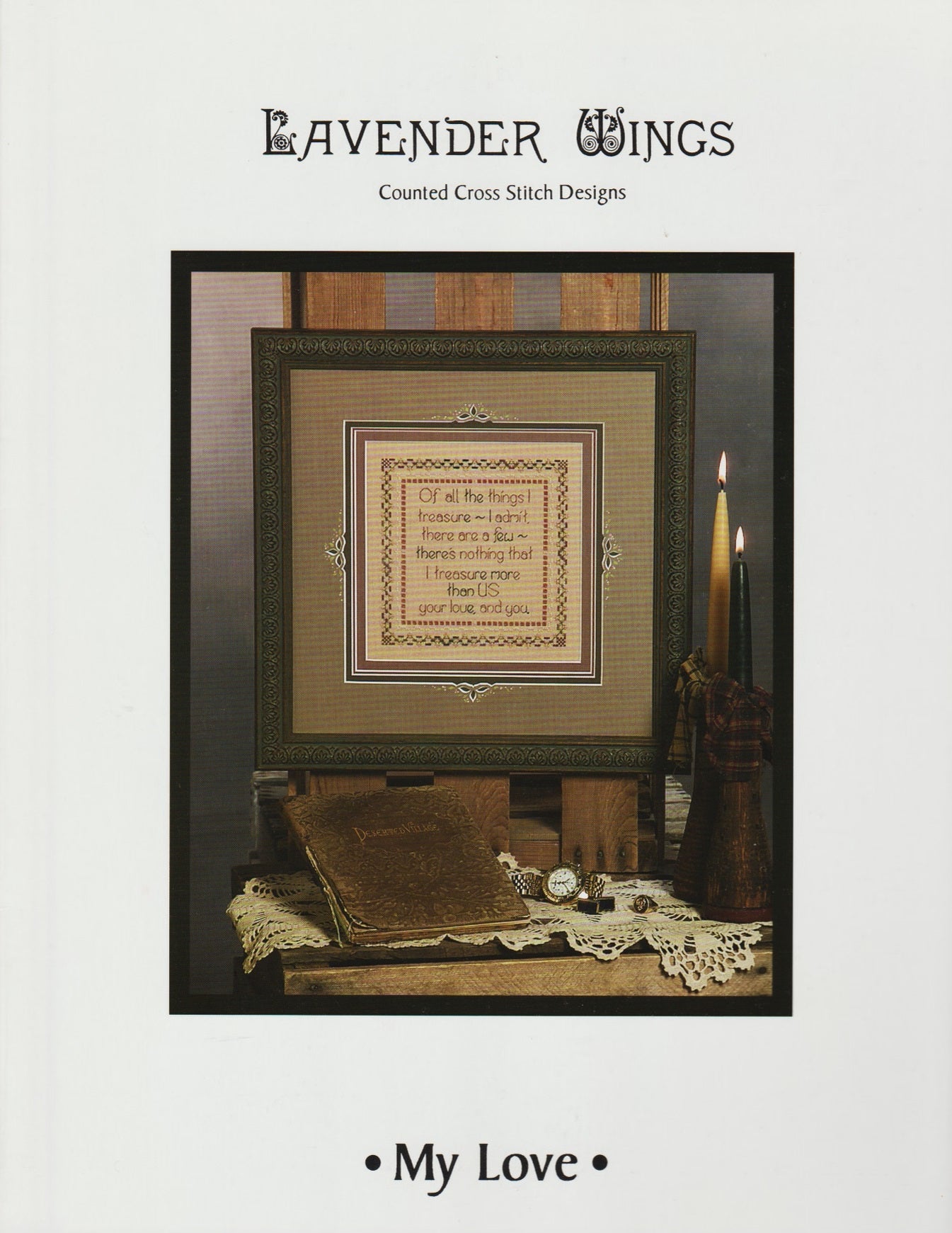 Lavender Wings My Love cross stitch pattern