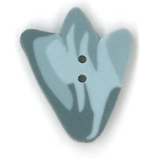 Just Another Button Company Blue Tulip, NH1036 flat 2-hole clay cross stitch buttons