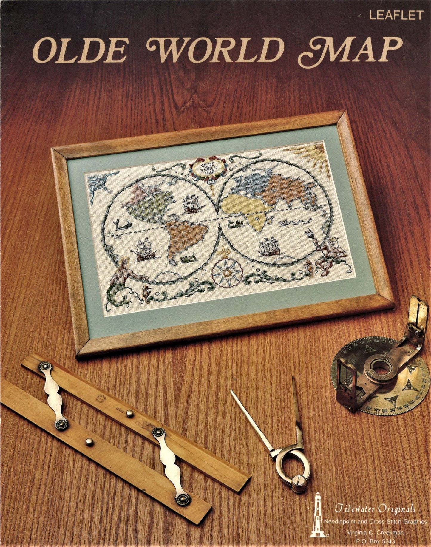 Tidewater Olde World Map cross stitch pattern
