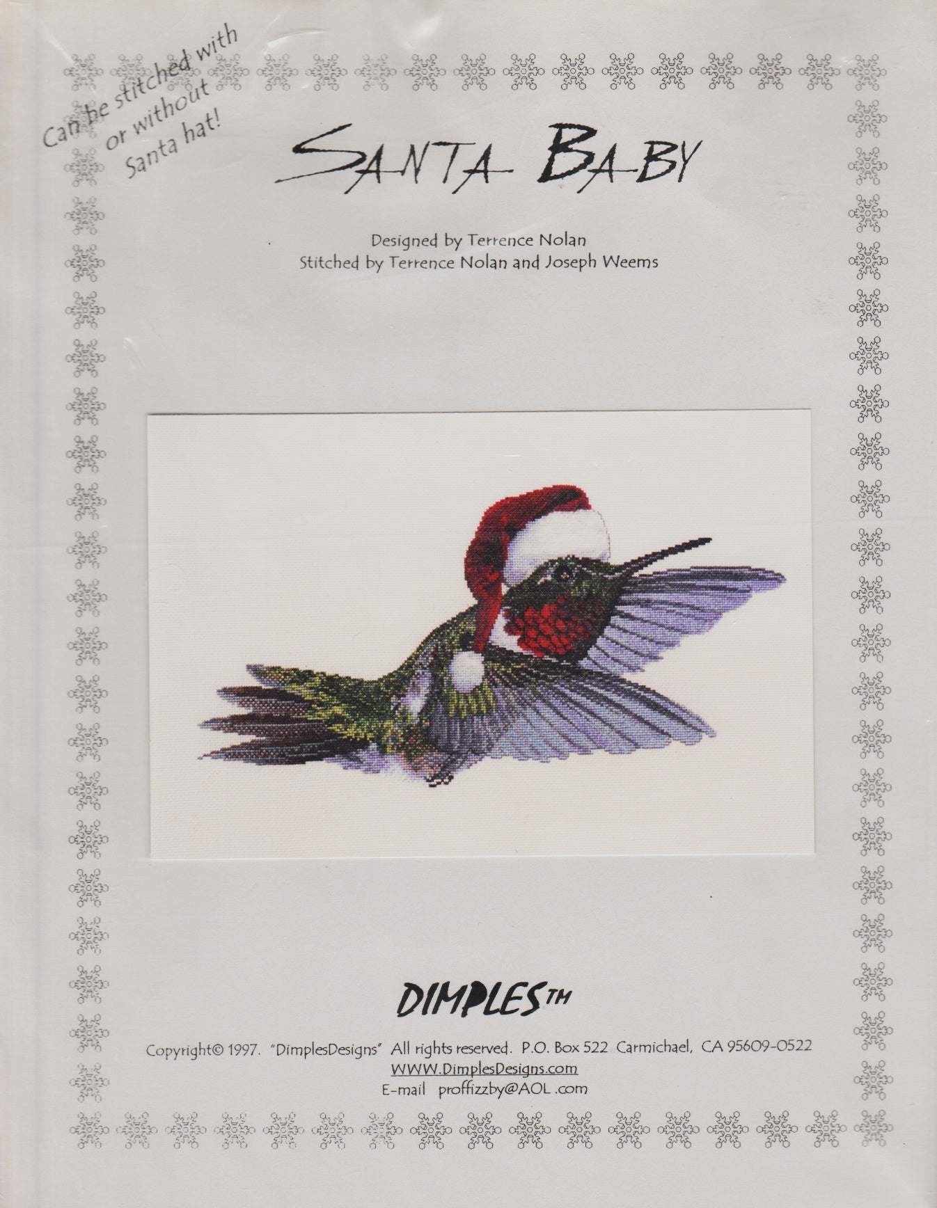 Dimples Terrence Nolan Santa Baby cross stitch pattern