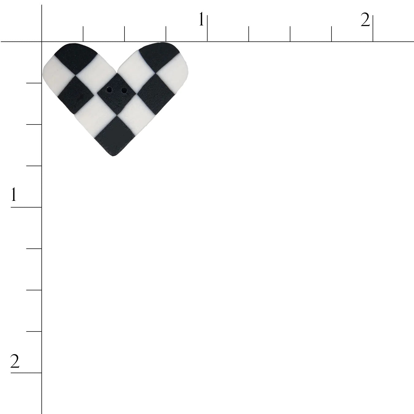 Black & White Checked Heart SS1013 Buttons