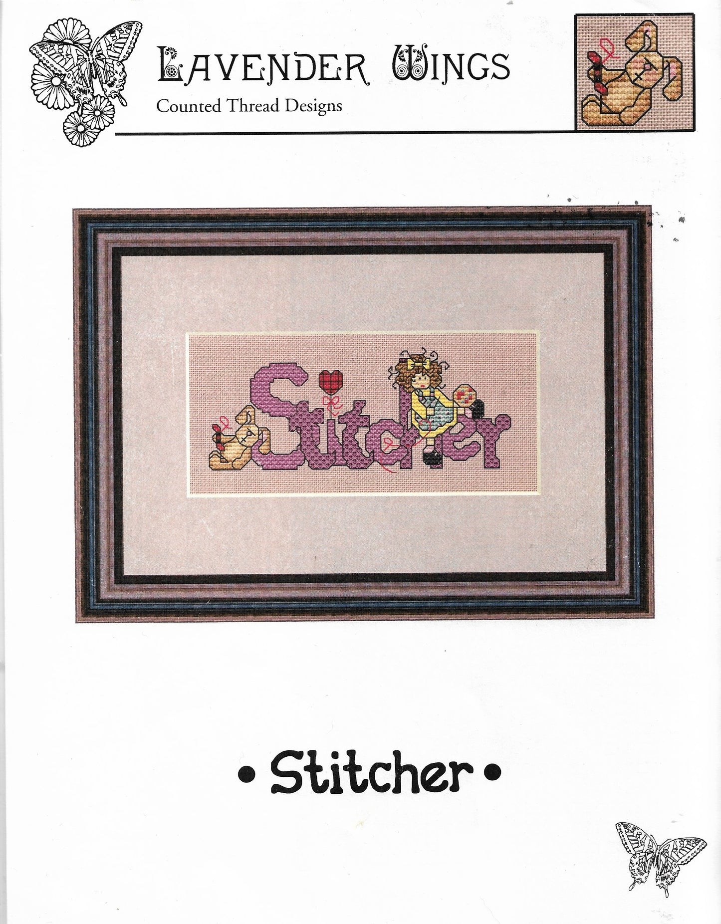Lavender Wings Stitcher cross stitch pattern
