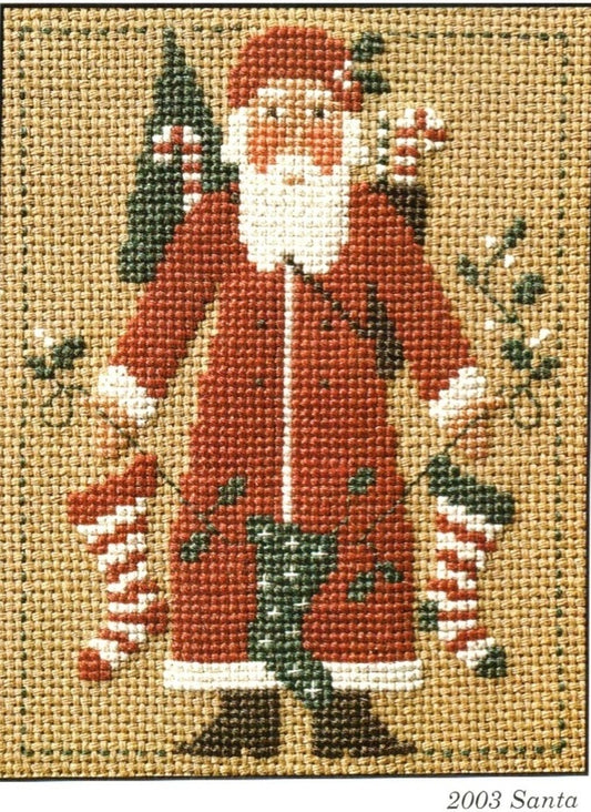 Prairie Schooler 2003 Santa cross stitch pattern