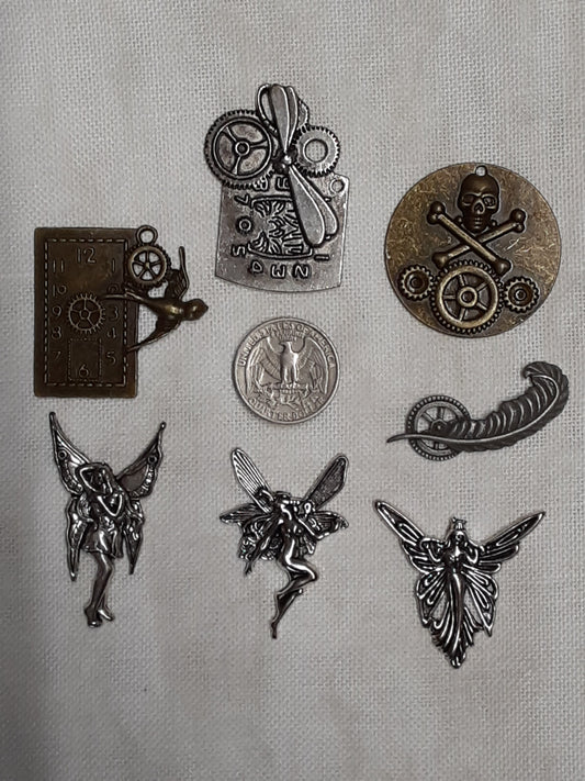 Large Metal Steampunk and fairy needle minders