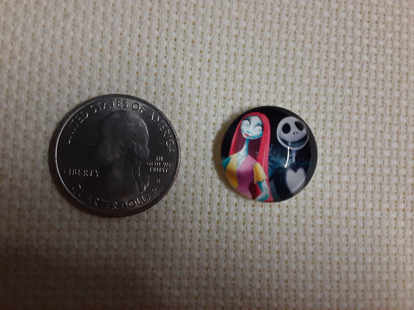 Jack & Sally Glass Cabochon needle minders
