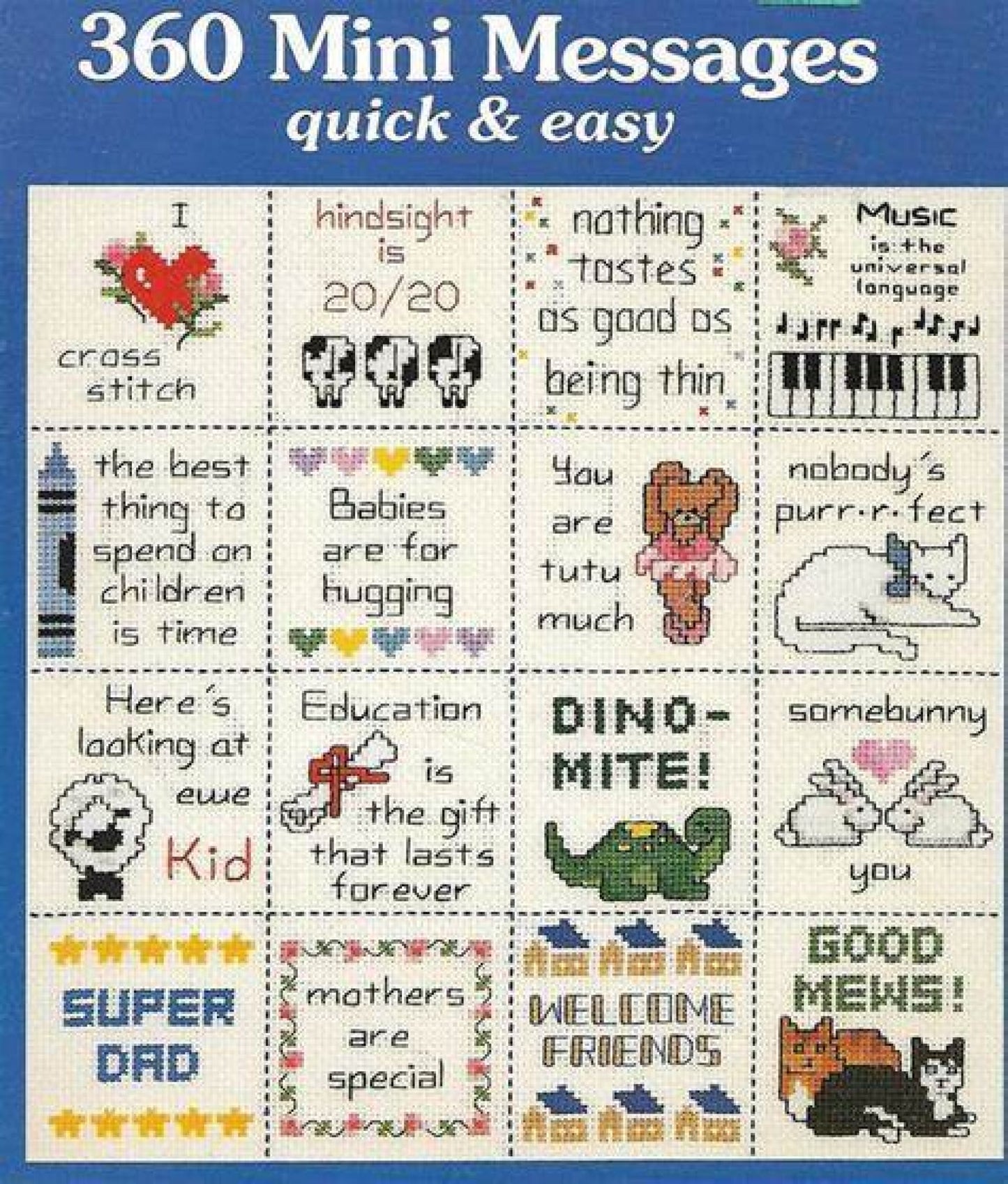 Jeanette Crews 360 Mini Messages DB-7136 cross stitch pattern book