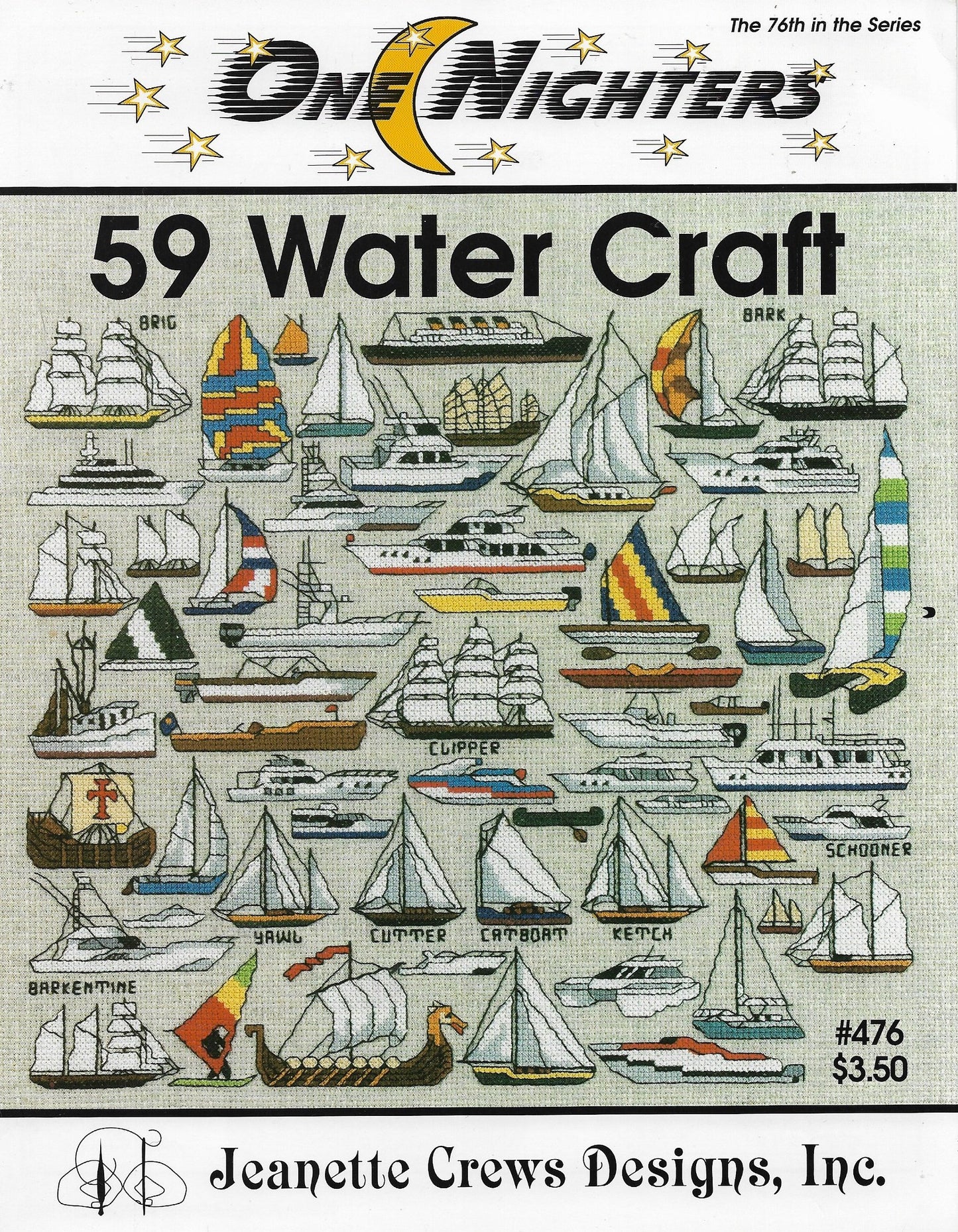 Jeanette Crews 59 Water Craft boat cross stitch pattern