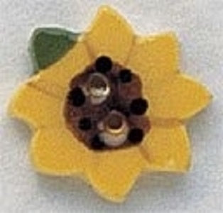 Mill Hill Sunflower 86069 handmade ceramic button