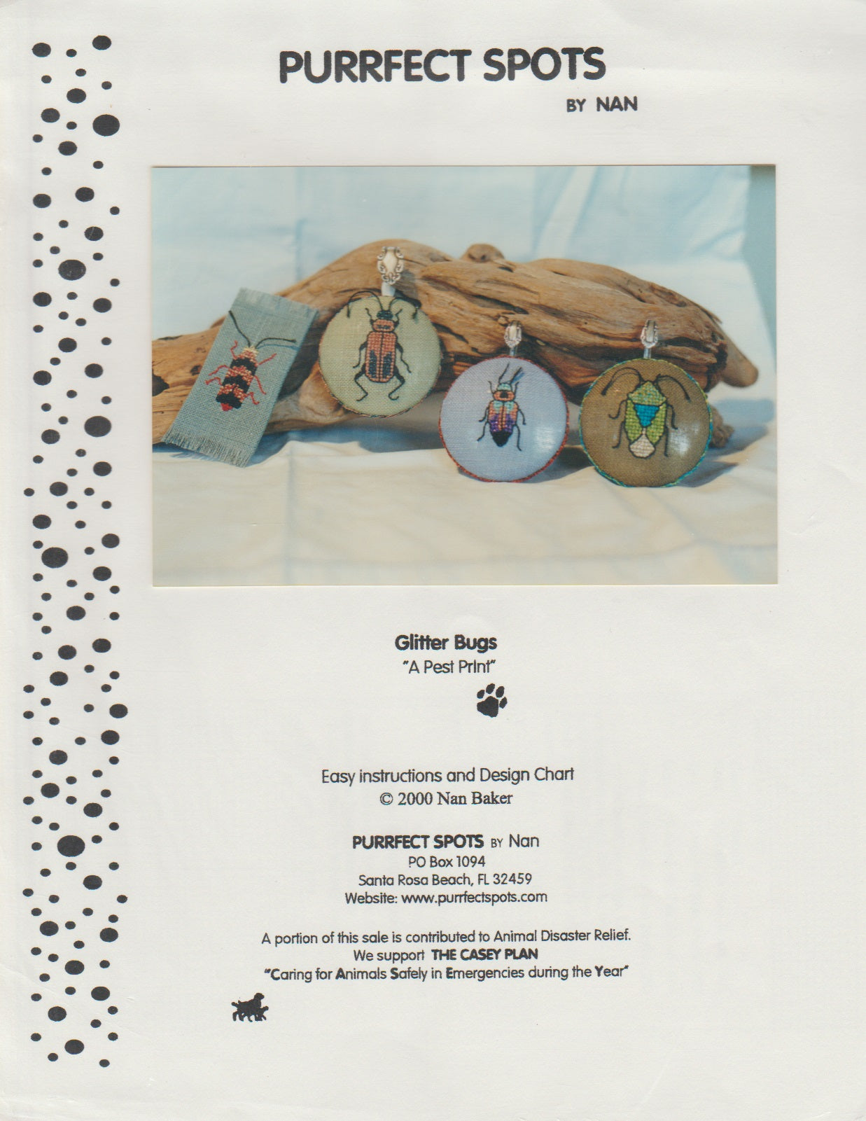 Purrfect Spots Nan A Pest Print Glitter Bugs cross stitch pattern