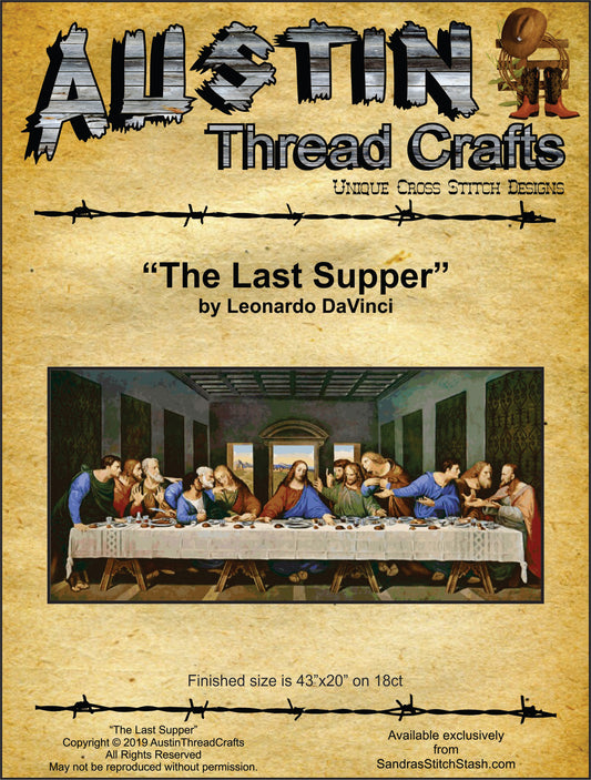 AustinThreadCrafts The Last Supper by Leonardo DaVinci religious cross stitch pattern