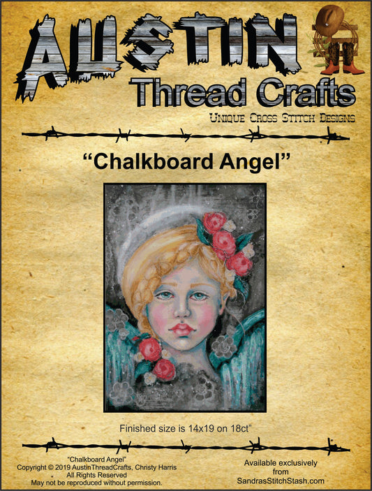 Chalkboard Angel by Christy Harris cross stitch pattern