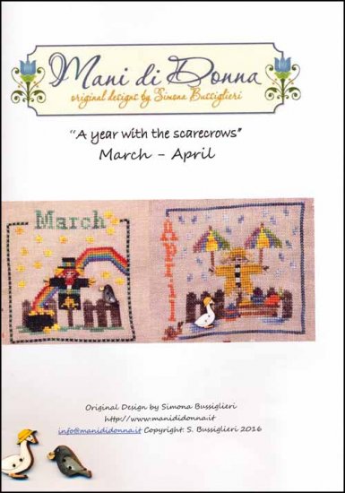 mani di Donna A Year With The Scarecrows: March - April cross stitch pattern