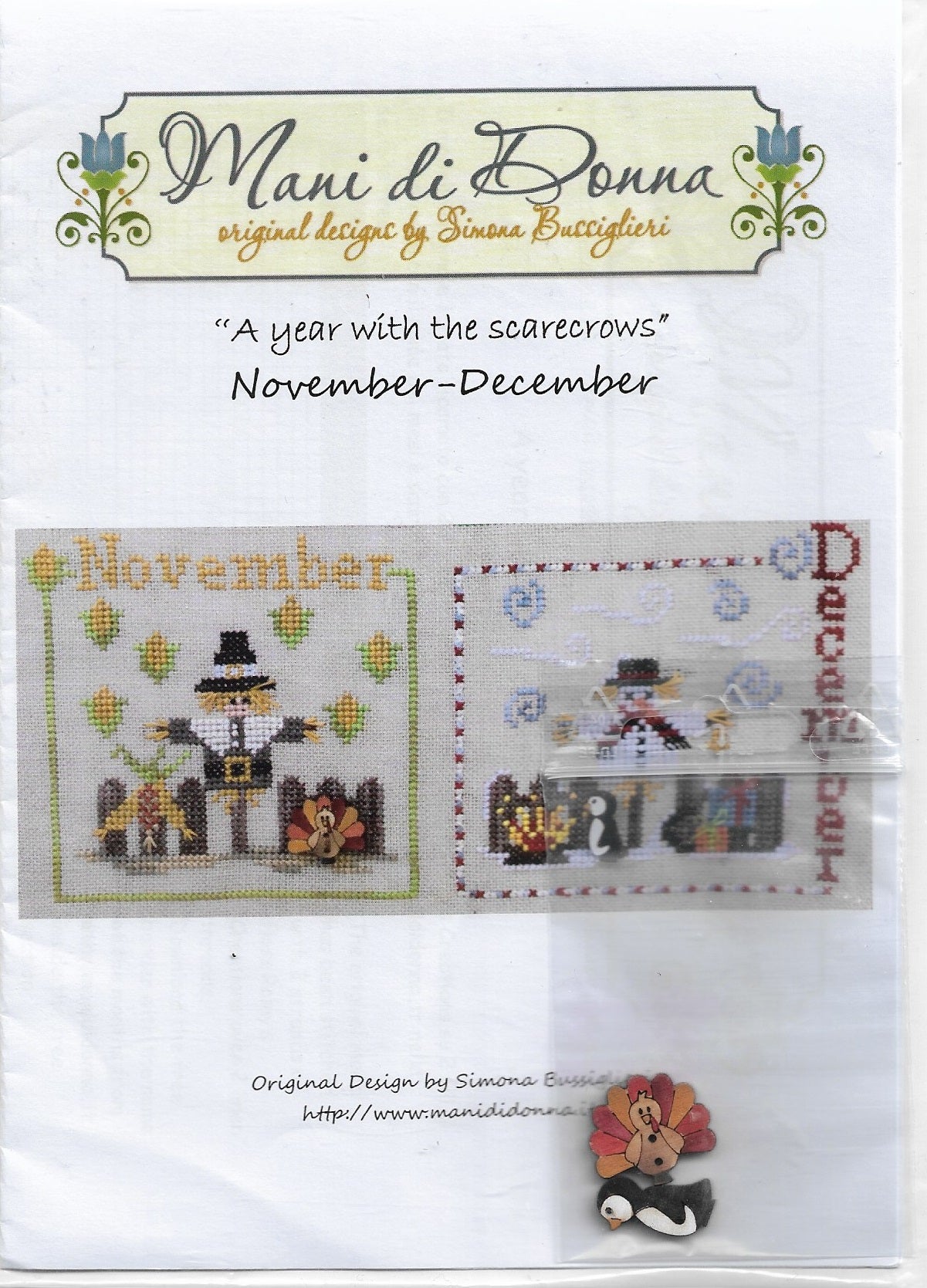 Mani di Donna A Year With The Scarecrows: November-December cross stitch pattern