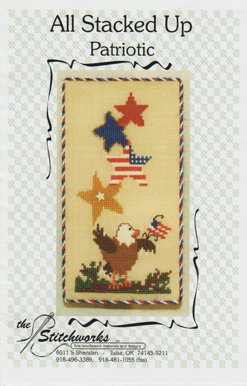 Stitchworks All Stacked Up Patriotic cross stitch pattern