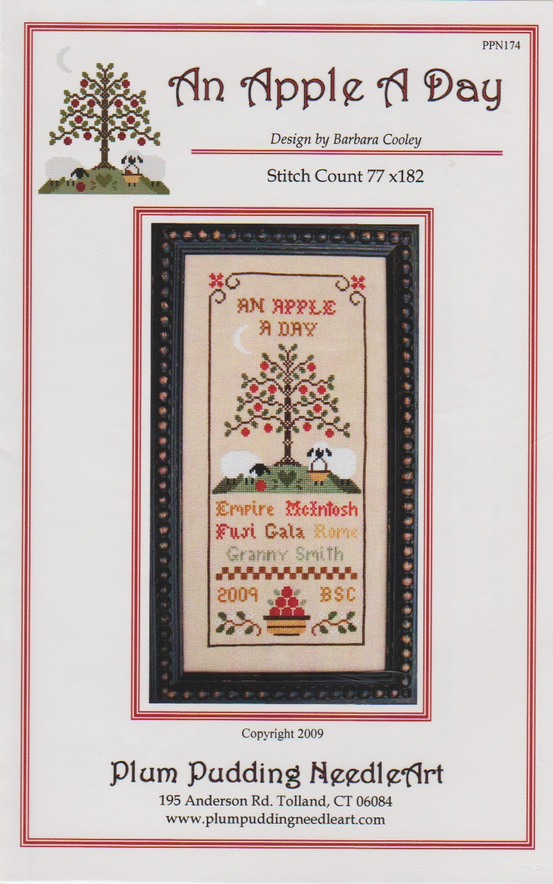 Plum Pudding NeedleArt An Apple A Day PPN174 cross stitch pattern