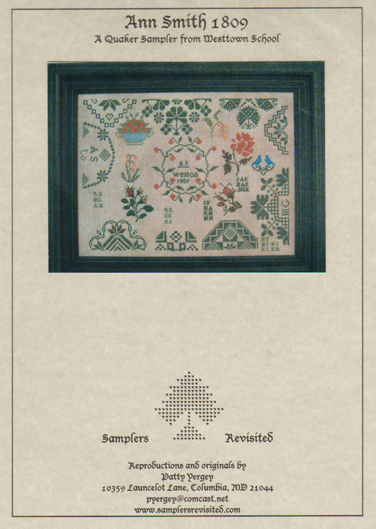 Samplers Revisited Ann Smith 1809 cross stitch pattern
