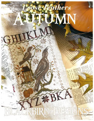 Blackbird Designs Autumn - Loose Feathers cross stitch pattern