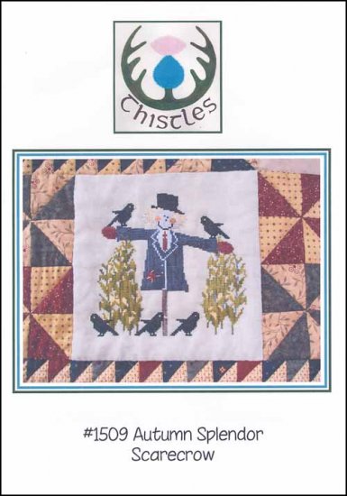 Thistles Autumn Splendor Scarecrow halloween cross stitch pattern