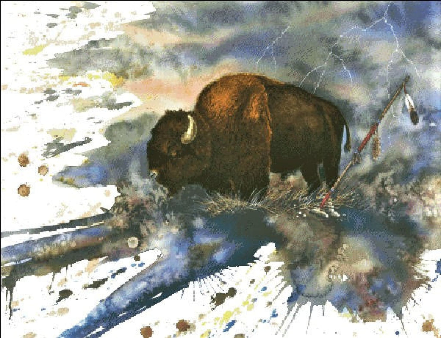 Heaven and Earth Designs Big Medicine Native American Buffalo cross stitch pattern