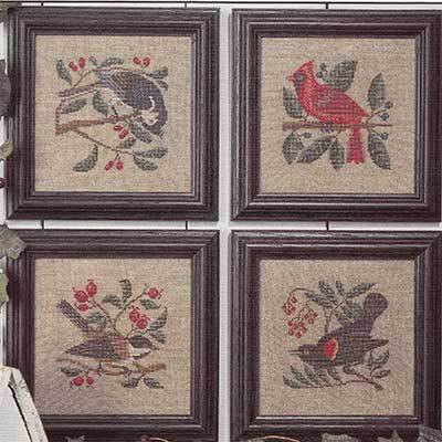 Prairie Schooler Birds & Berries PS44 cross stitch pattern