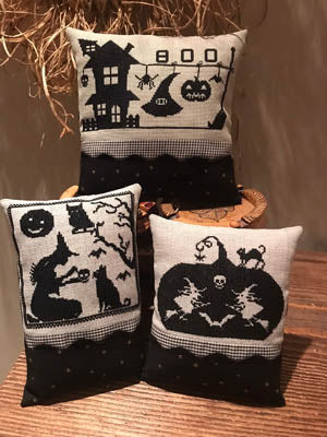 Twin Peak Primitives Black Halloween Series cross stitch pattern