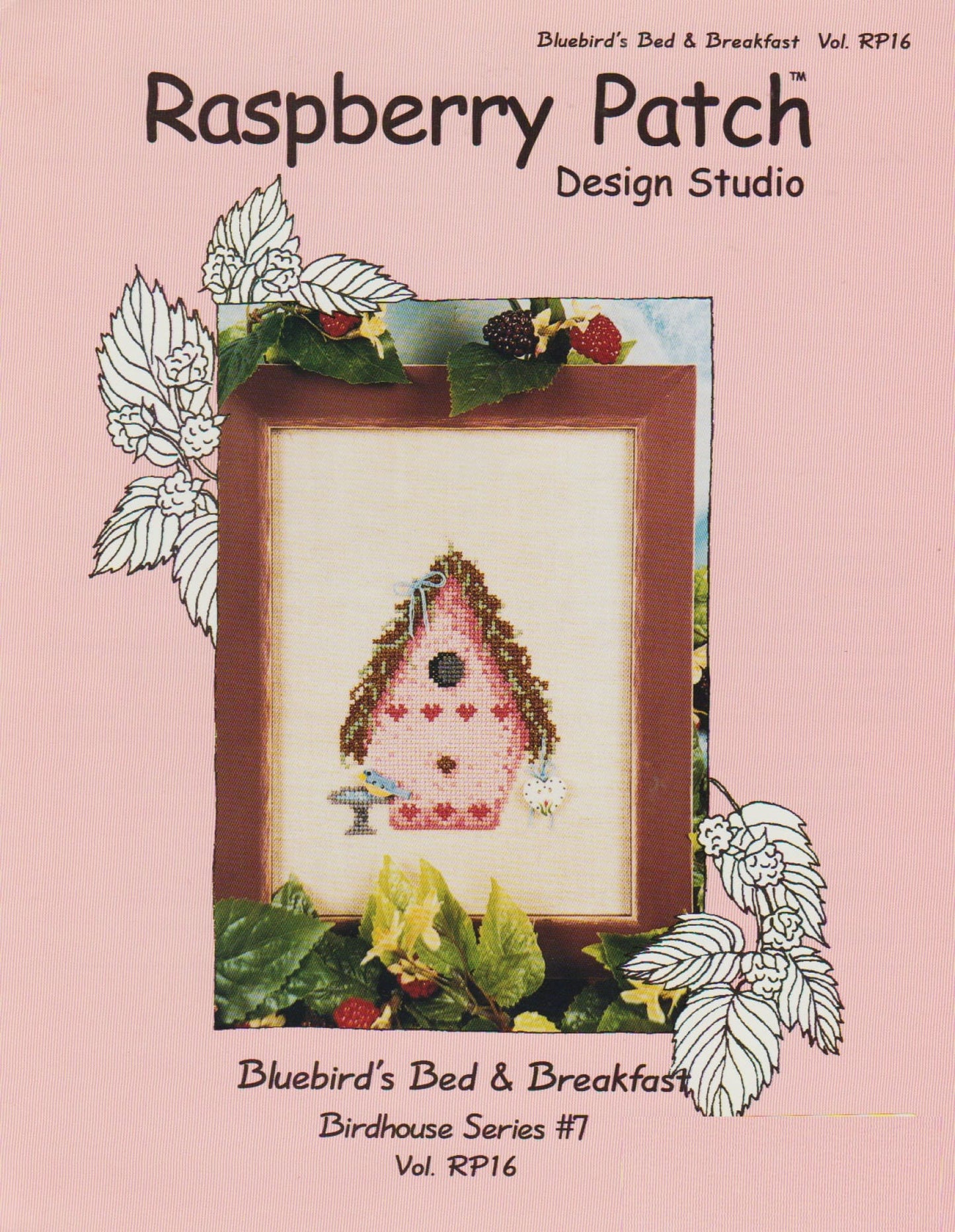 Douglas Designs Bluebird's Bed & Breakfast RP16 Raspberry Patch cross stitch pattern
