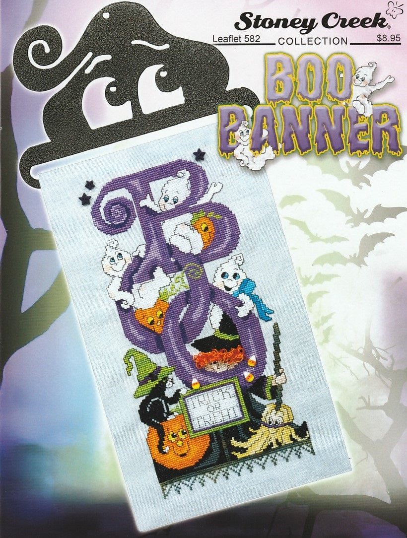 Stoney Creek Boo Banner LFT582 halloween cross stitch pattern
