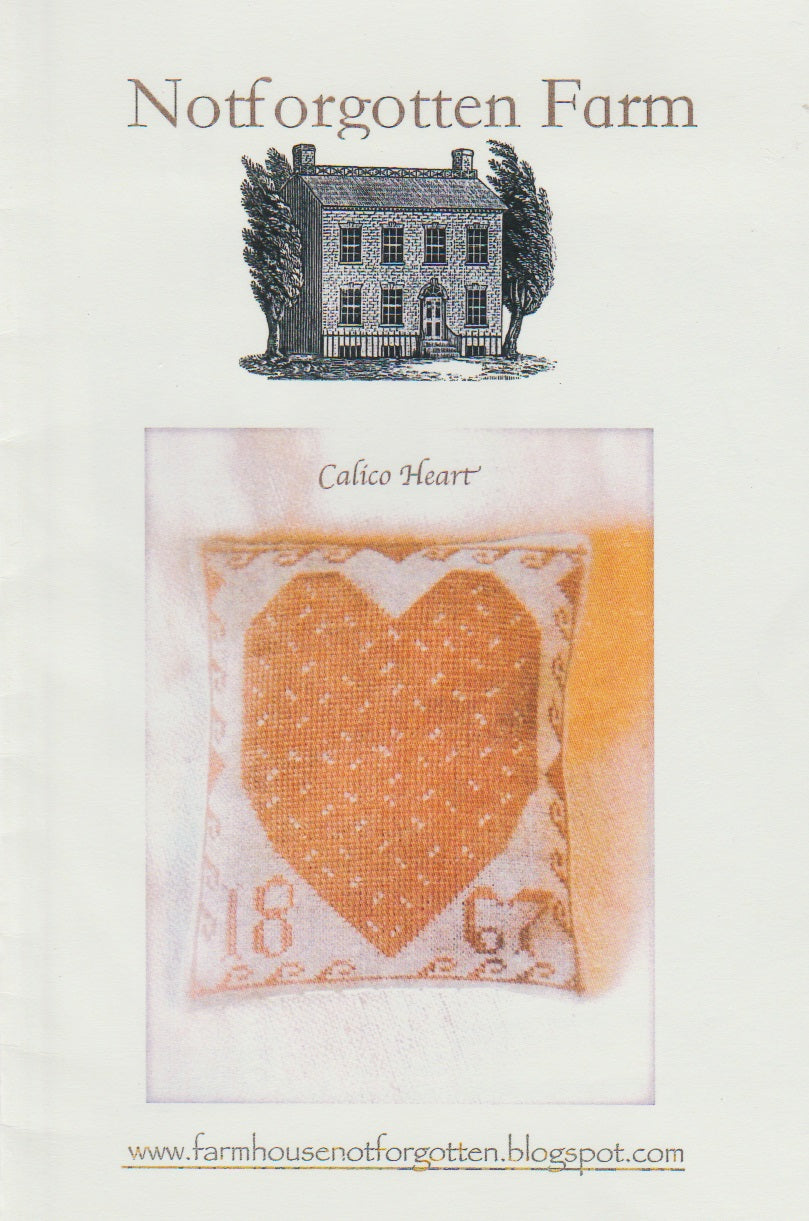 Notforgotten Farm Calico Heart cross stitch pattern