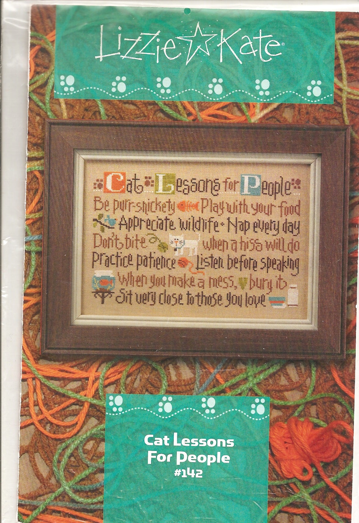 Lizzie Kate Cat Lessons for people LK142 cross stitch pattern