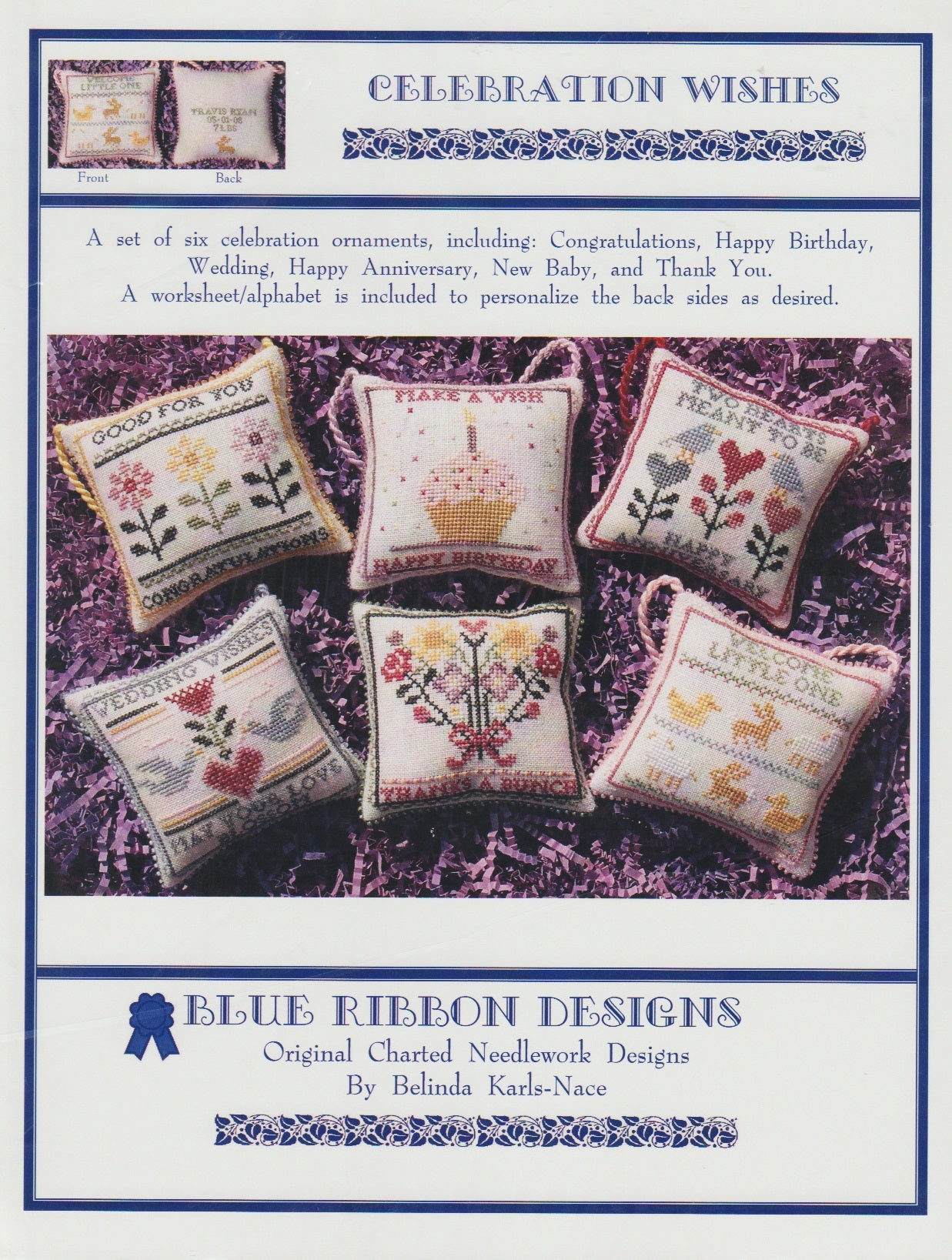 Blue Ribbon Designs Celebration Wishes BRD-070 cross stitch pattern