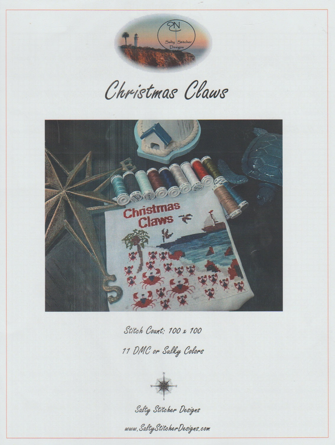 Salty Stitcher Christmas Claws cross stitch patter