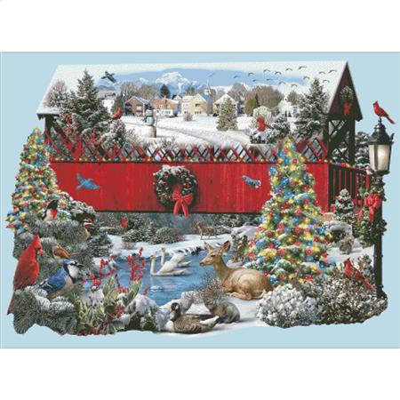 Christmas Covered Bridge pattern