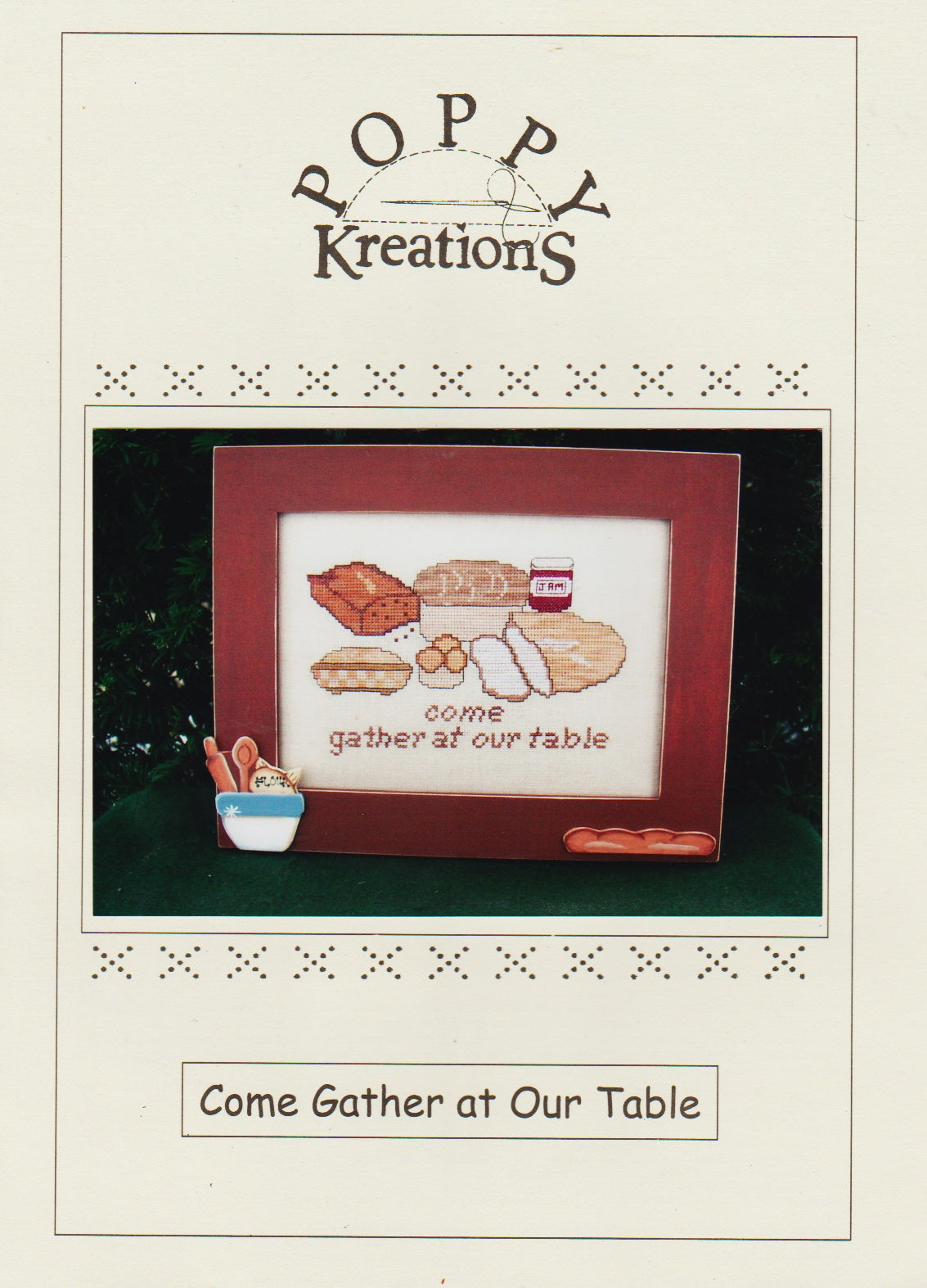 Poppy Creations Come Gather at Our Table cross stitch pattern
