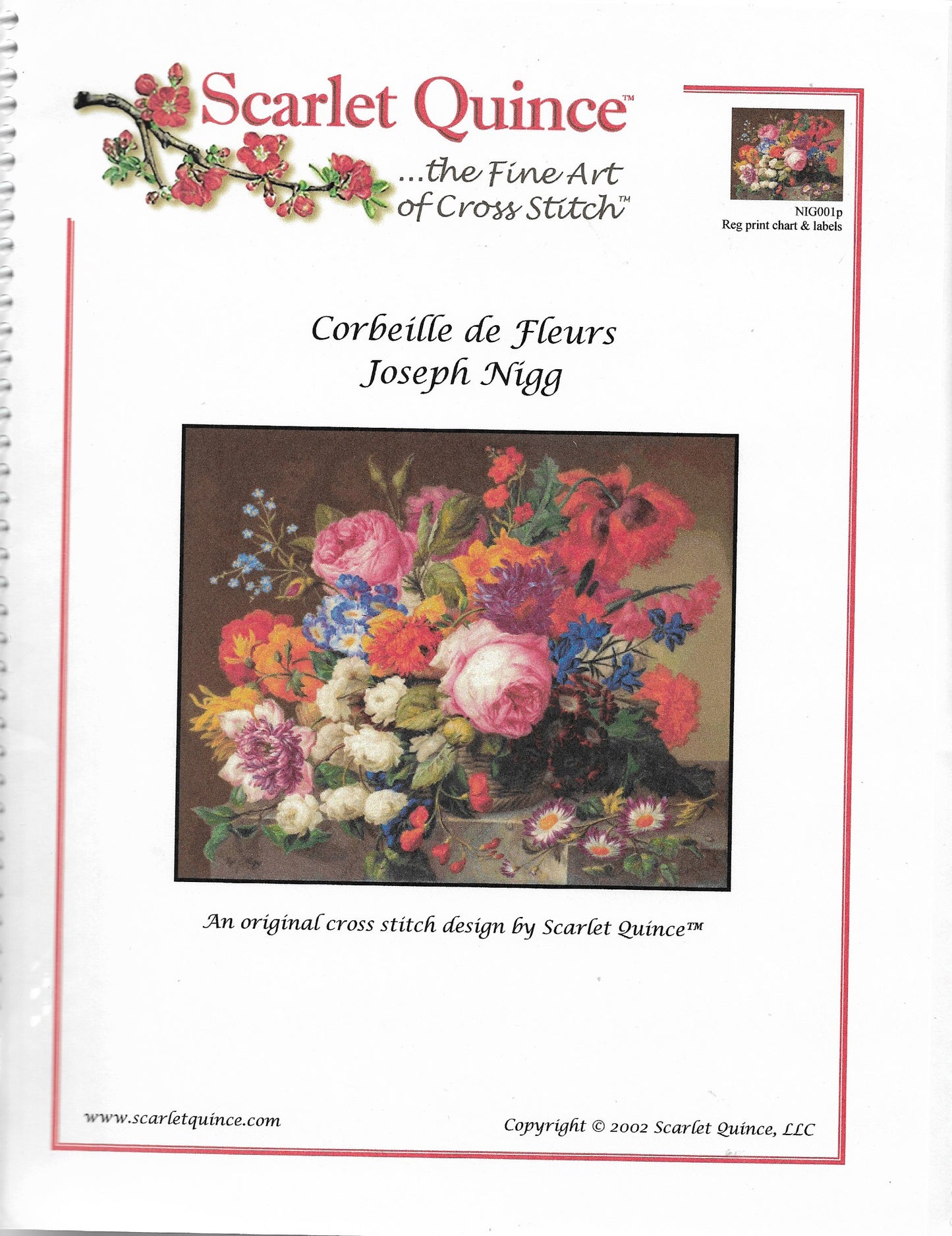 Scarlett Quince Corbeille de Fleurs NIG001p cross stitch pattern